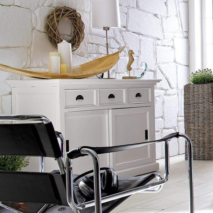 Halifax Buffet with Sliding Doors - White | Marcottestyle
