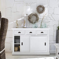 Halifax Buffet with Sliding Doors - White