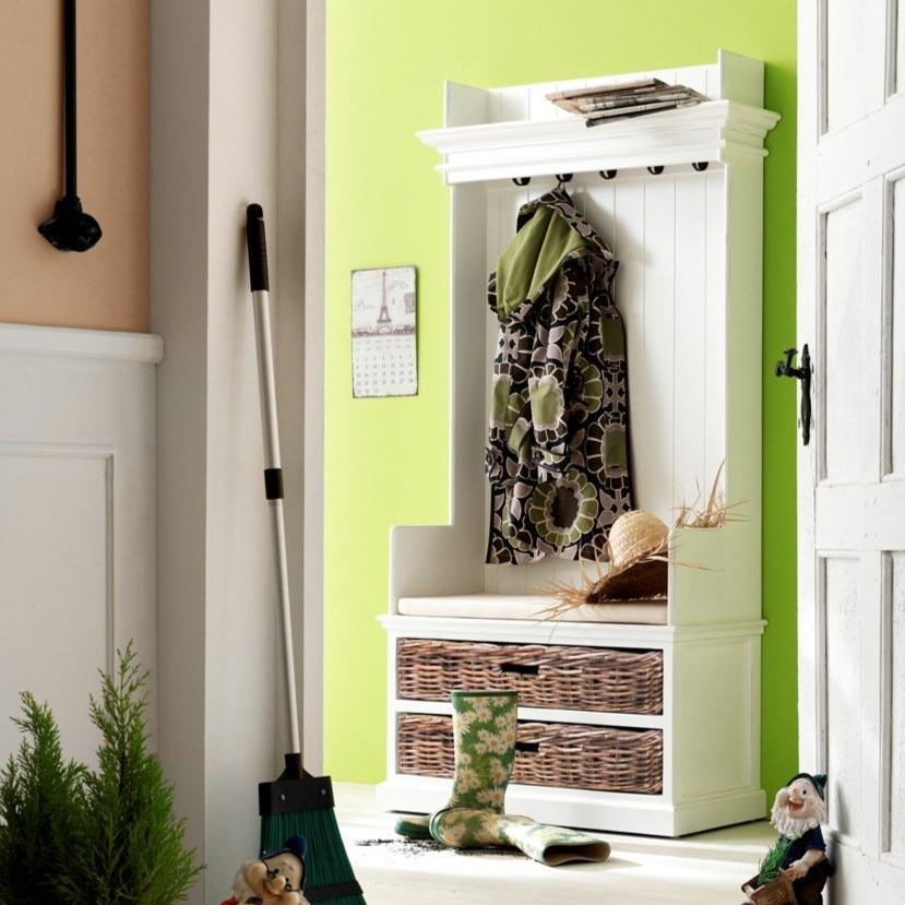 Halifax Coat Hanger Unit With Baskets - Wit | Marcottestyle