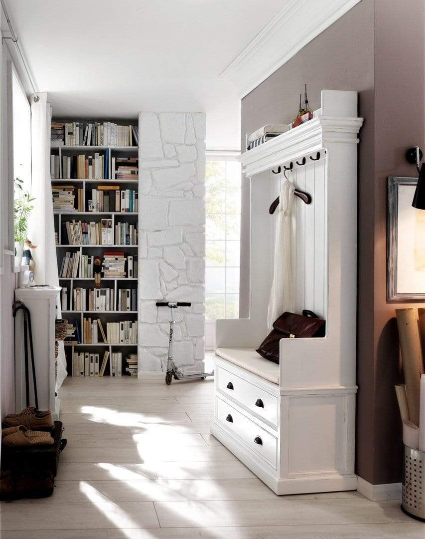 Halifax Coat Hanger Unit With Drawers - Wit | Marcottestyle