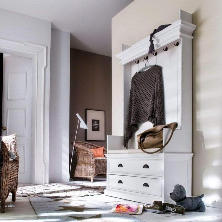 Halifax Coat Hanger Unit With Drawers - Wit | Marcottestyle
