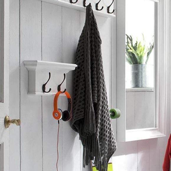 Halifax Coat Hanger Wall Unit 2 Hook - Wit | Marcottestyle