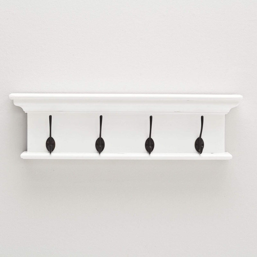 Halifax Coat Hanger Wandregal 4 Hooks - Weiß