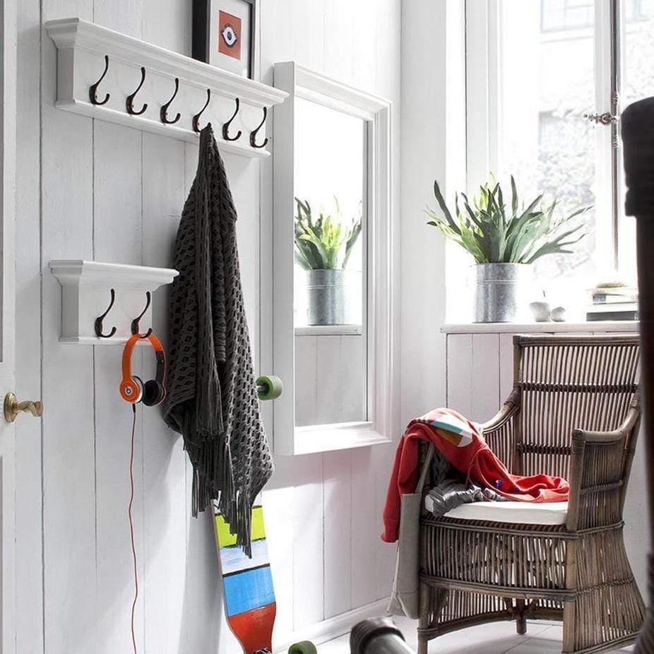 Halifax Coat Hanger Wall Unit 6 Hook - Wit | Marcottestyle