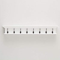 Halifax Coat Hanger Étagère murale 8 Hook - Blanc