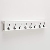 Halifax Coat Hanger Étagère murale 8 Hook - Blanc