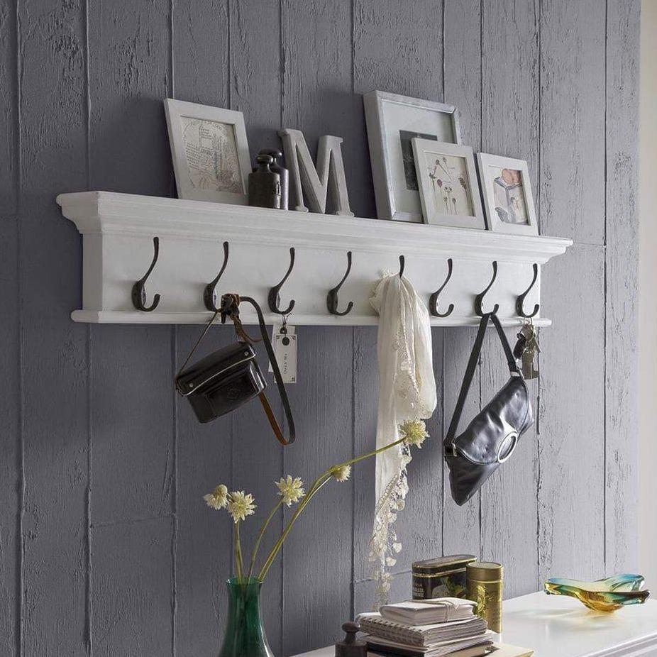 Halifax Coat Hanger Wall Unit 8 Hook - Wit | Marcottestyle