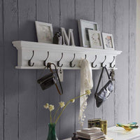Halifax Coat Hanger Étagère murale 8 Hook - Blanc