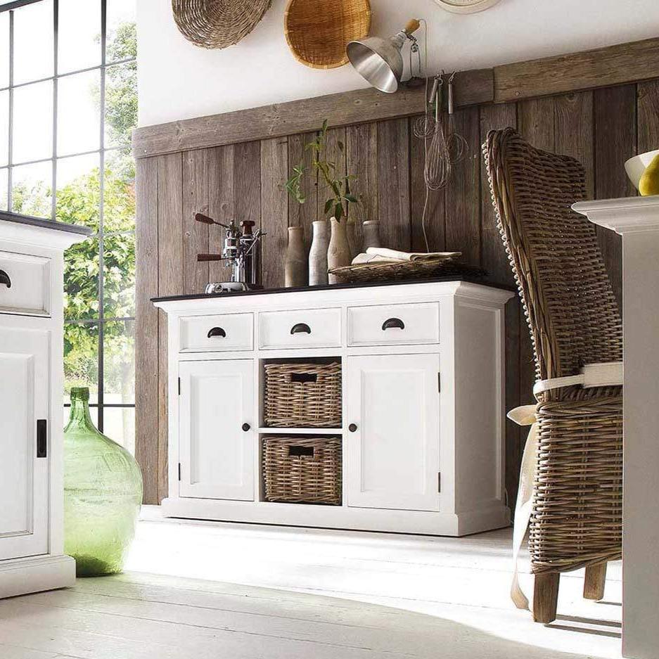 Halifax Contrast Buffet - White with Black Top | Marcottestyle