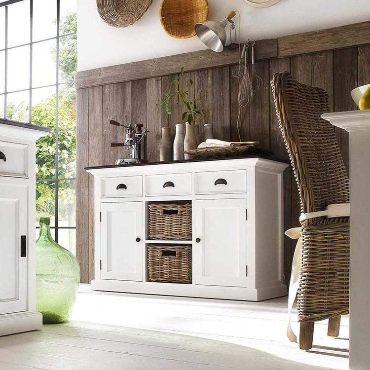 Halifax Contrast Buffet - White with Black Top | Marcottestyle
