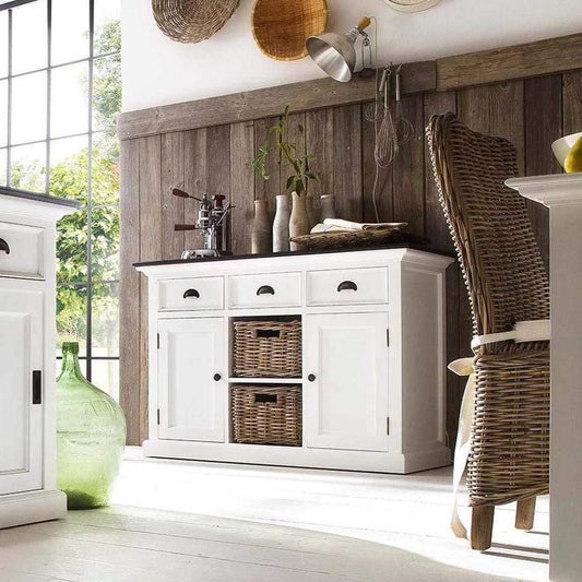 Halifax Contrast Buffet - White with Black Top | Marcottestyle