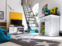 Halifax Contraste Small Buffet - Blanc avec Noir Top