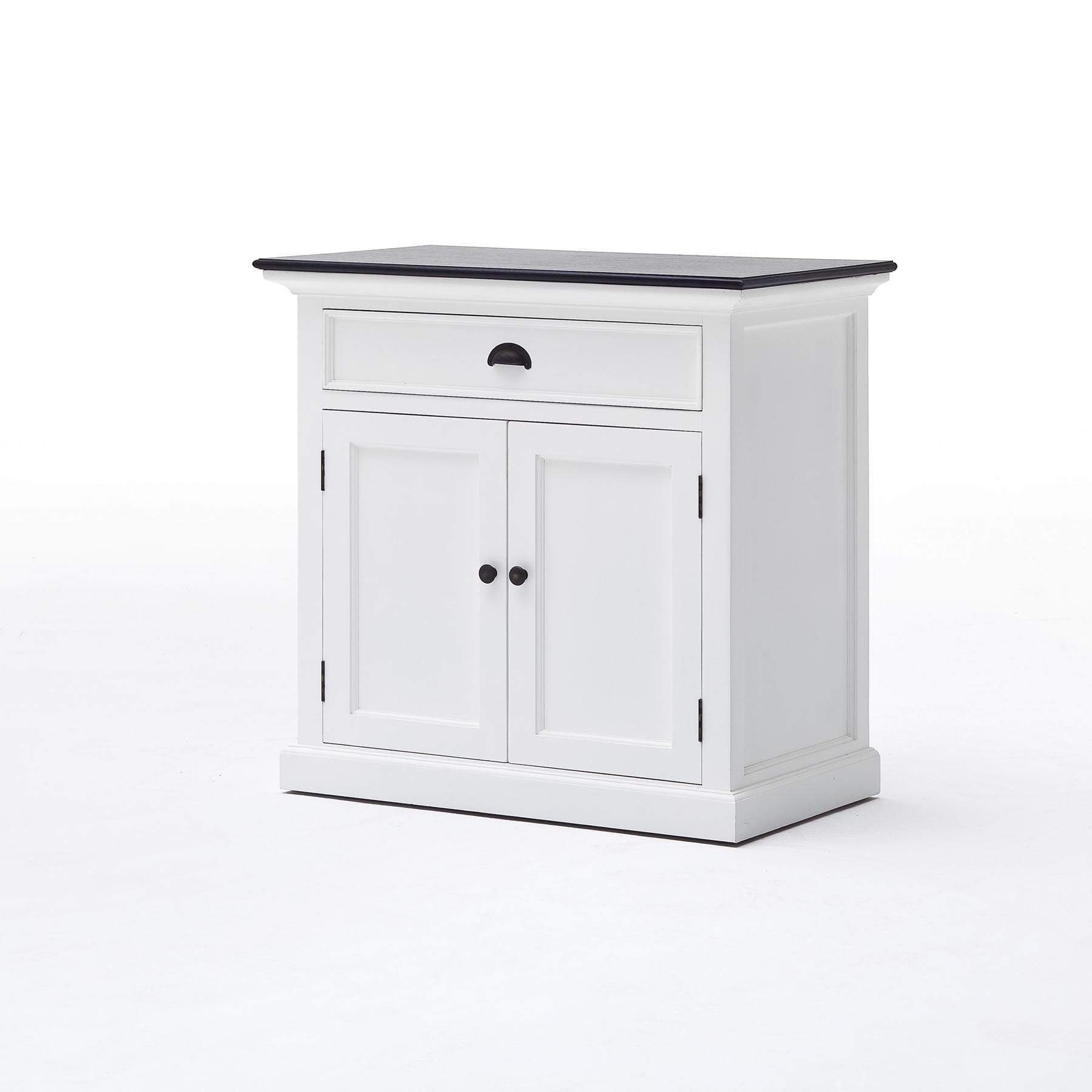Halifax Contraste Small Buffet - Blanc avec Noir Top