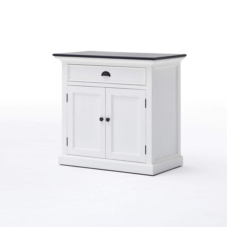 Halifax Contrast Small Buffet - White with Black Top | Marcottestyle