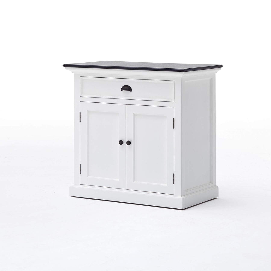 Halifax Contraste Small Buffet - Blanc avec Noir Top