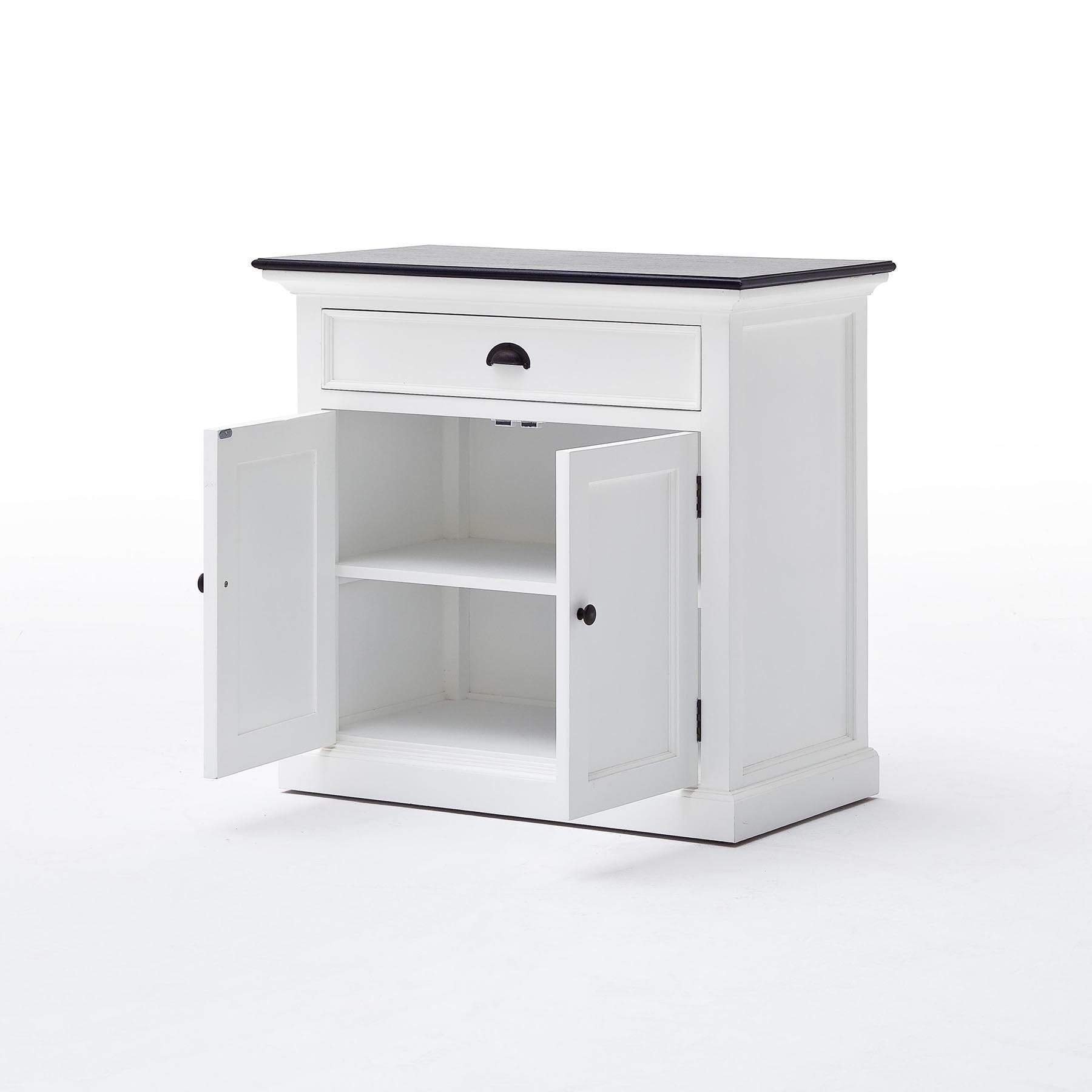Halifax Contraste Small Buffet - Blanc avec Noir Top