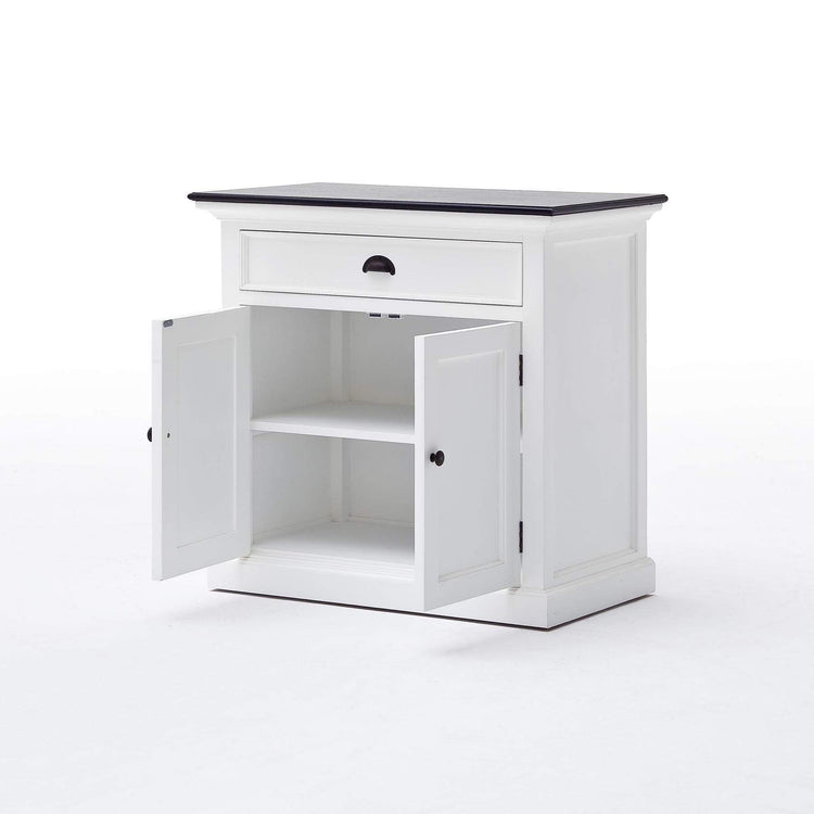 Halifax Contrast Small Buffet - White with Black Top | Marcottestyle