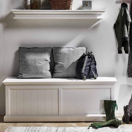 Halifax Medium Blanket and Storage Box - White | Marcottestyle