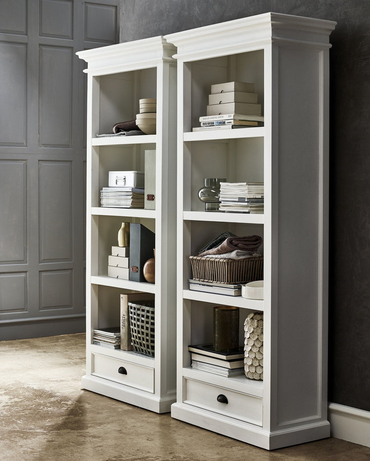 Halifax Medium Bookcase - White | Marcottestyle