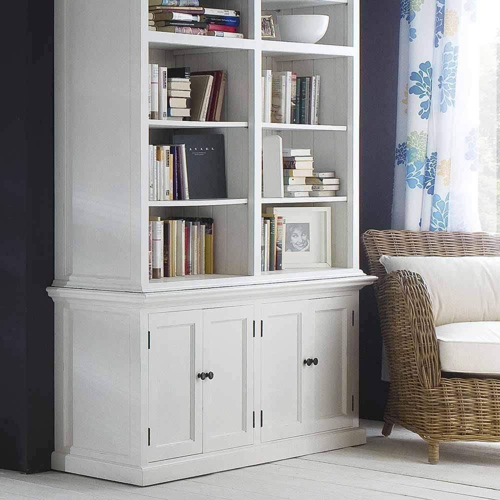 Halifax Medium Hutch Bookcase - White | Marcottestyle