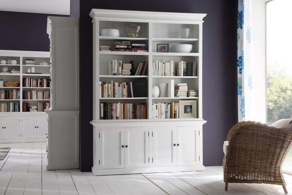 Halifax Medium Hutch Bookcase - White | Marcottestyle