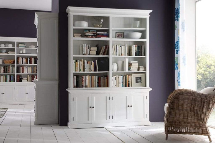Halifax Medium Hutch Bookcase - White | Marcottestyle