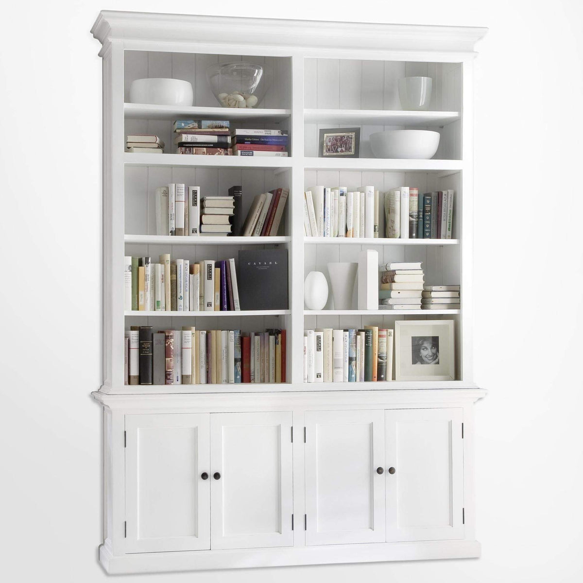 Halifax Medium Hutch Bookcase - White | Marcottestyle