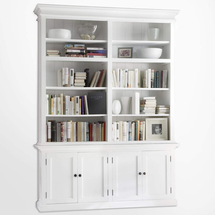 Halifax Medium Hutch Bookcase - White | Marcottestyle