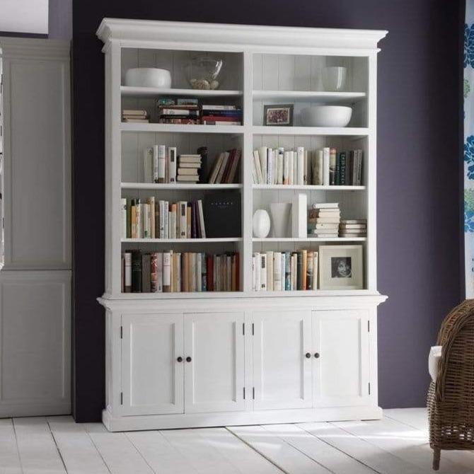 Halifax Medium Hutch Bookcase - White | Marcottestyle