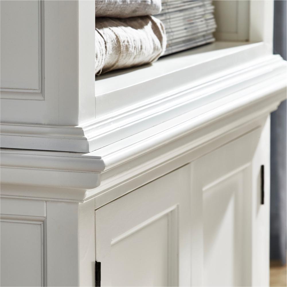 Halifax Slim Hutch Bookcase - White | Marcottestyle