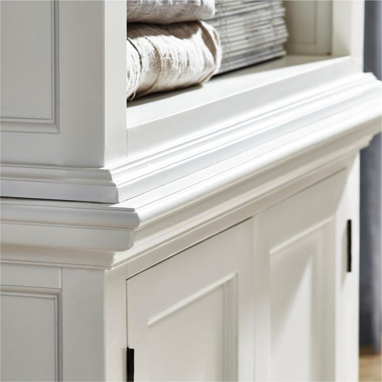 Halifax Slim Hutch Bookcase - White | Marcottestyle