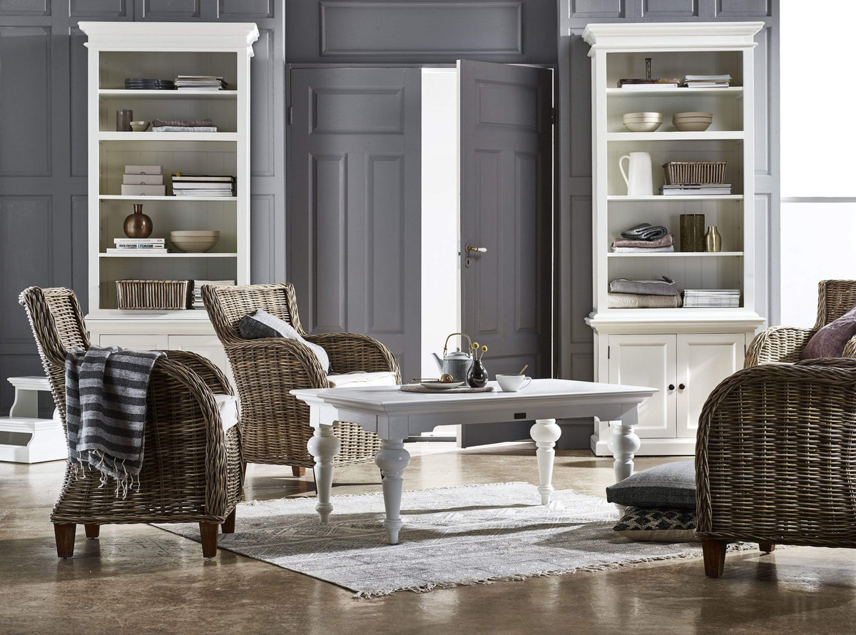 Halifax Slim Hutch Bookcase - White | Marcottestyle