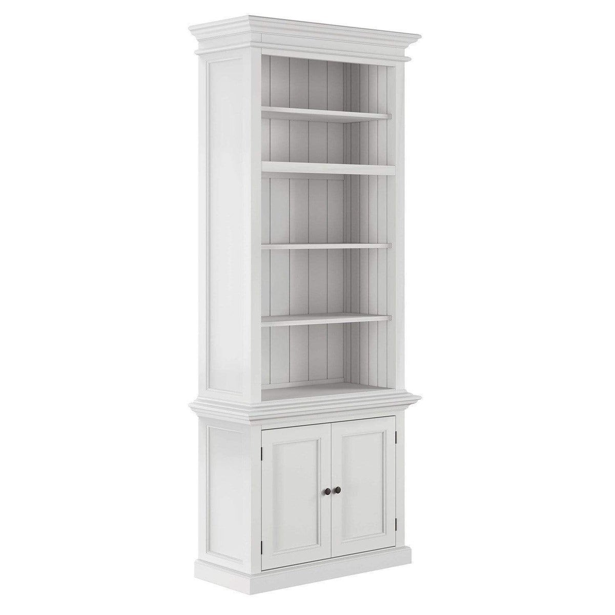 Halifax Slim Hutch Bookcase - White | Marcottestyle