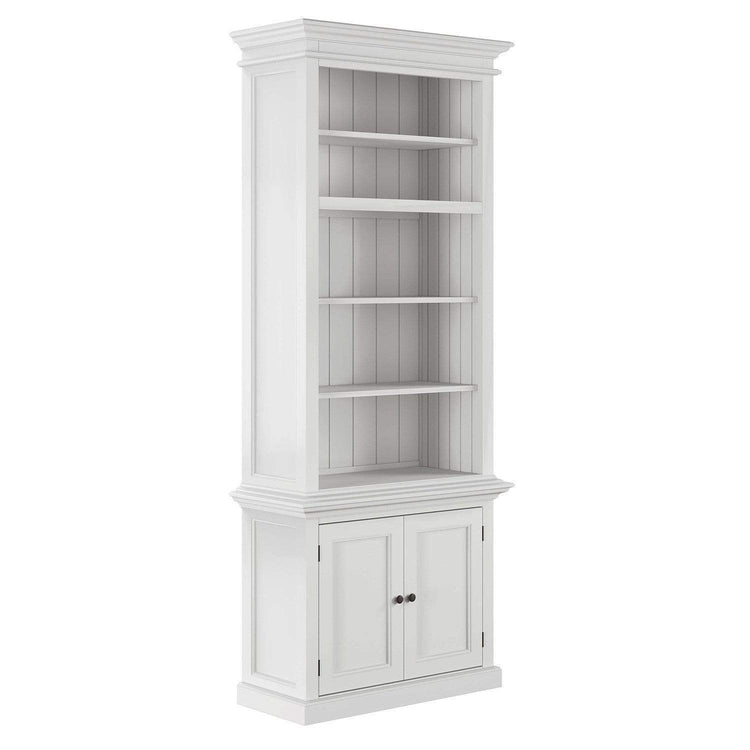 Halifax Slim Hutch Bookcase - White | Marcottestyle