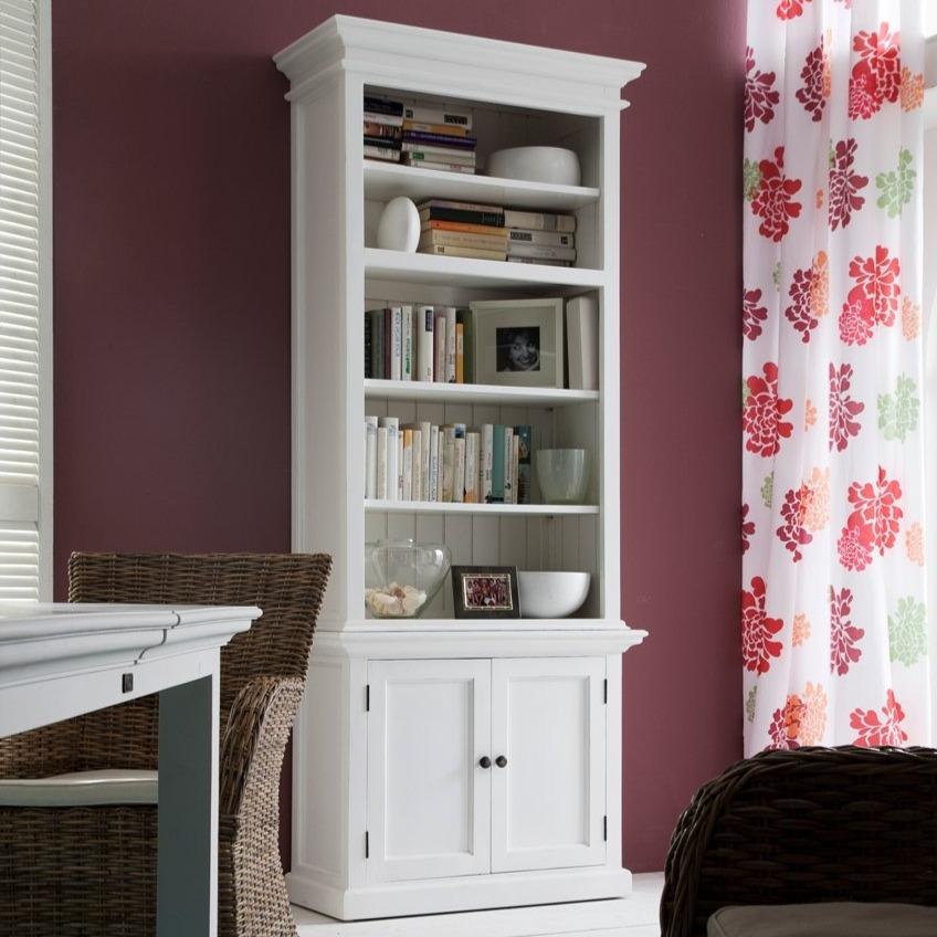 Halifax Slim Hutch Bookcase - White | Marcottestyle