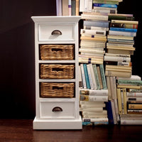 Halifax Meuble de rangement 3 Rotin Baskets - Blanc