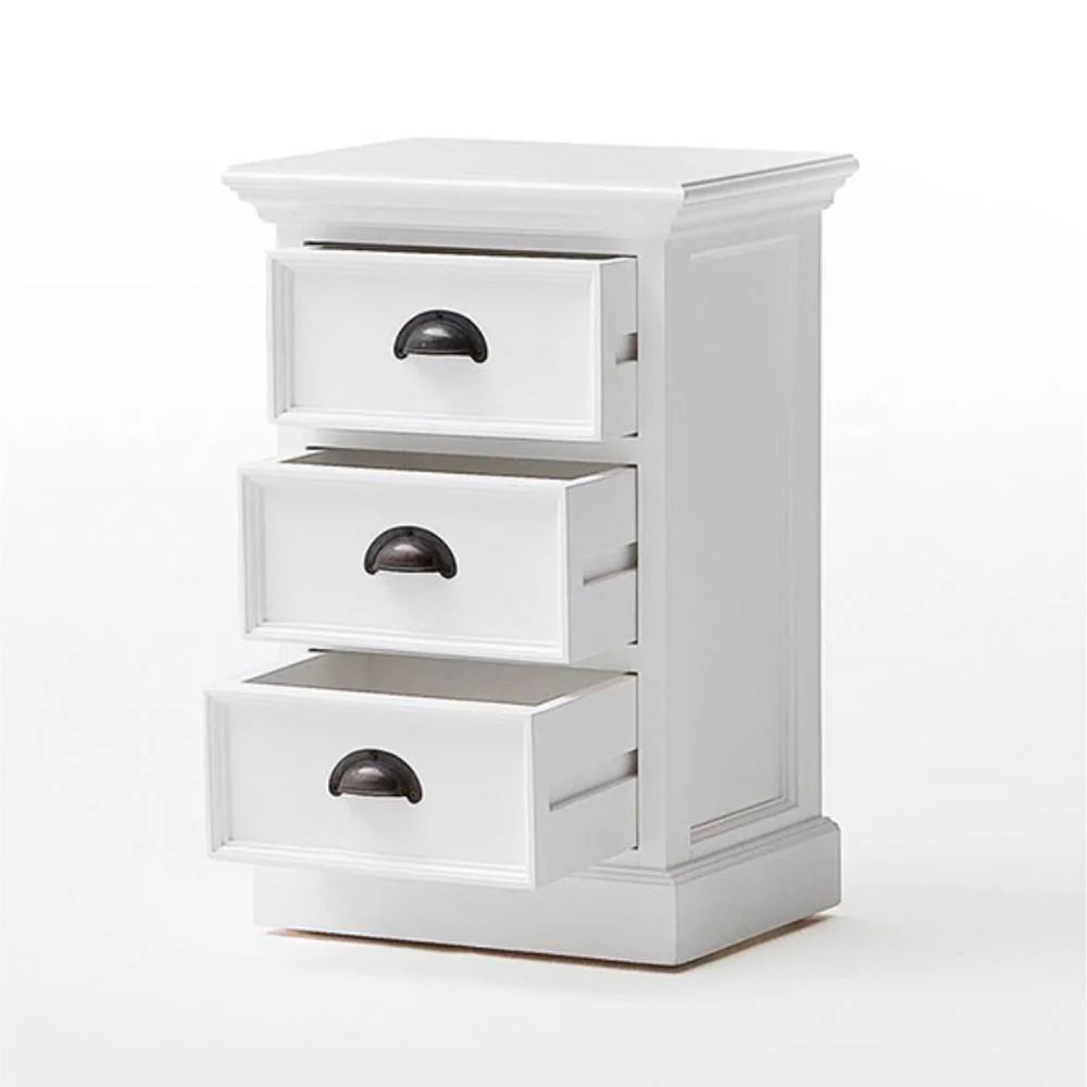Halifax Storage Unit / Bedside Chest 3 Drawers - Blanc | Marcottestyle