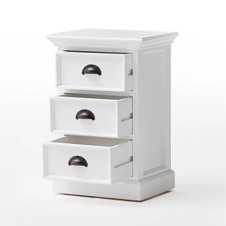 Halifax Storage Unit / Bedside Chest 3 Drawers - Blanc | Marcottestyle