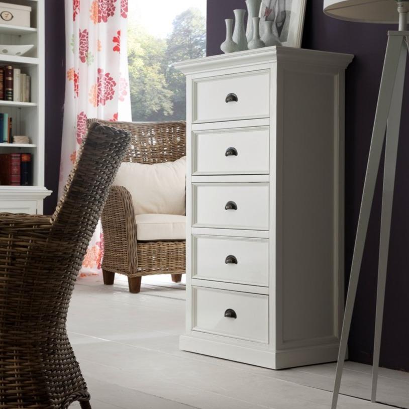 Halifax Tall Chest of Drawers - Blanc | Marcottestyle