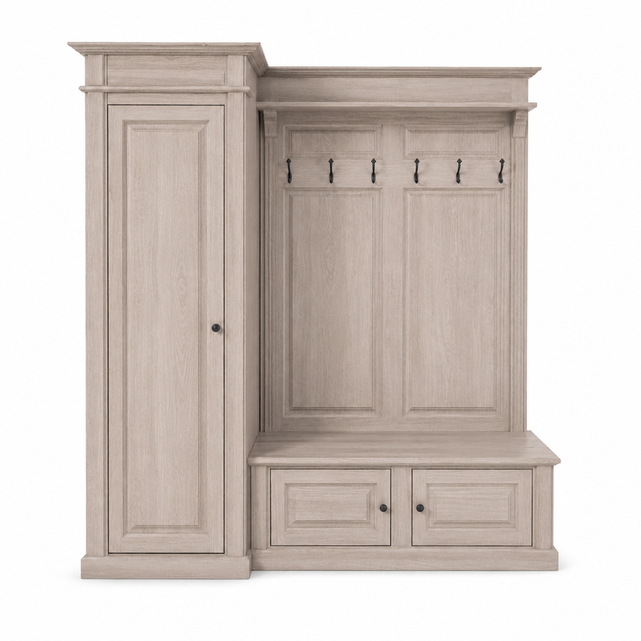 Hall unit - Sancerre - Solid Oak - 205 x 65 x 210 cm - Oak