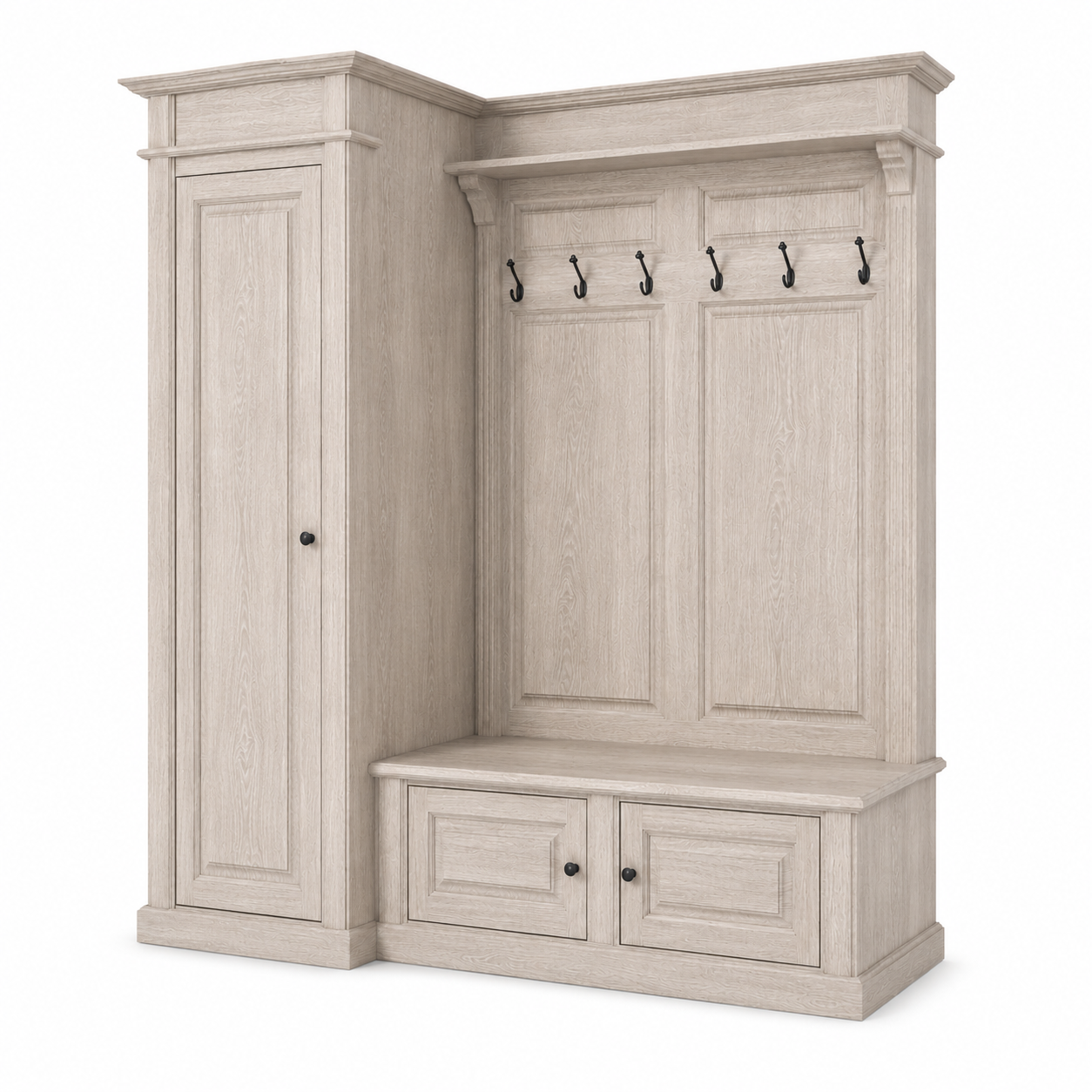 Hall unit - Sancerre - Solid Oak - 205 x 65 x 210 cm - Oak