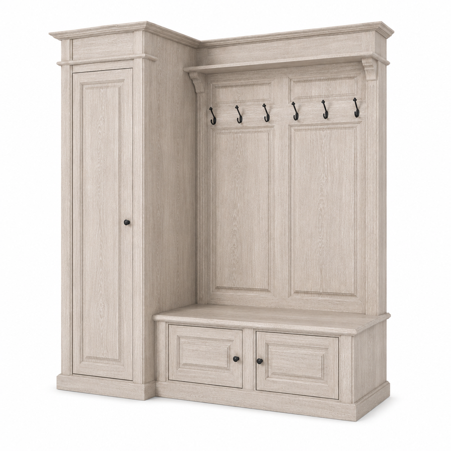 Hall unit - Sancerre - Solid Oak - 205 x 65 x 210 cm - Oak