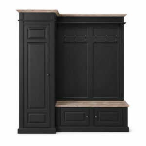 Garderobenschrank - Sancerre - Massive Kiefer - 205 x 65 x 210 cm - Schwarz