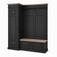 Hall unit - Sancerre - Solid Pine - 205 x 65 x 210 cm - Black