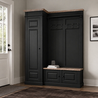 Hall unit - Sancerre - Solid Pine - 205 x 65 x 210 cm - Black