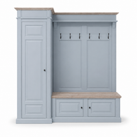 Hall unit - Sancerre - Solid Pine - 205 x 65 x 210 cm - Light blue