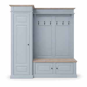 Garderobenschrank - Sancerre - Massive Kiefer - 205 x 65 x 210 cm - Hellblau