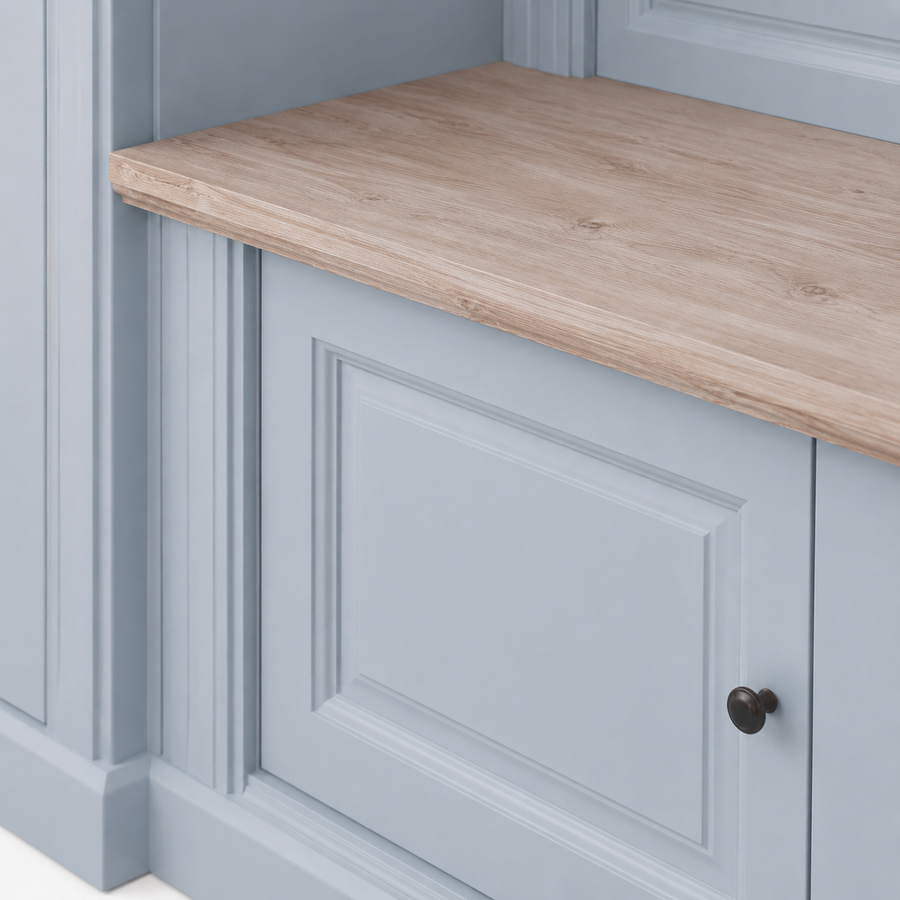 Hall unit - Sancerre - Solid Pine - 205 x 65 x 210 cm - Light blue