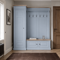 Hall unit - Sancerre - Solid Pine - 205 x 65 x 210 cm - Light blue
