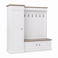 Hall unit - Sancerre - Solid Pine - 205 x 65 x 210 cm - White
